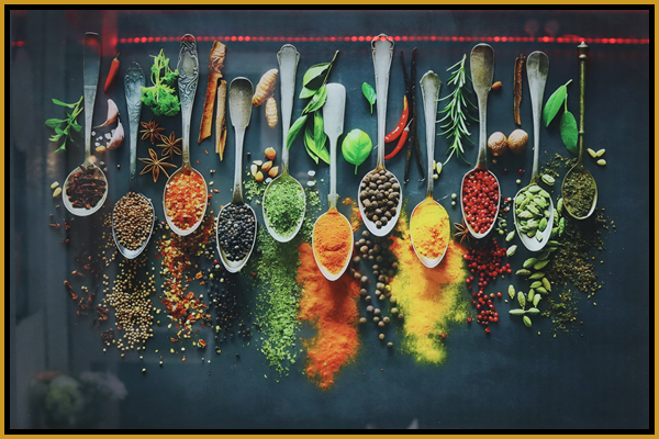 Image of wall picture showing spices